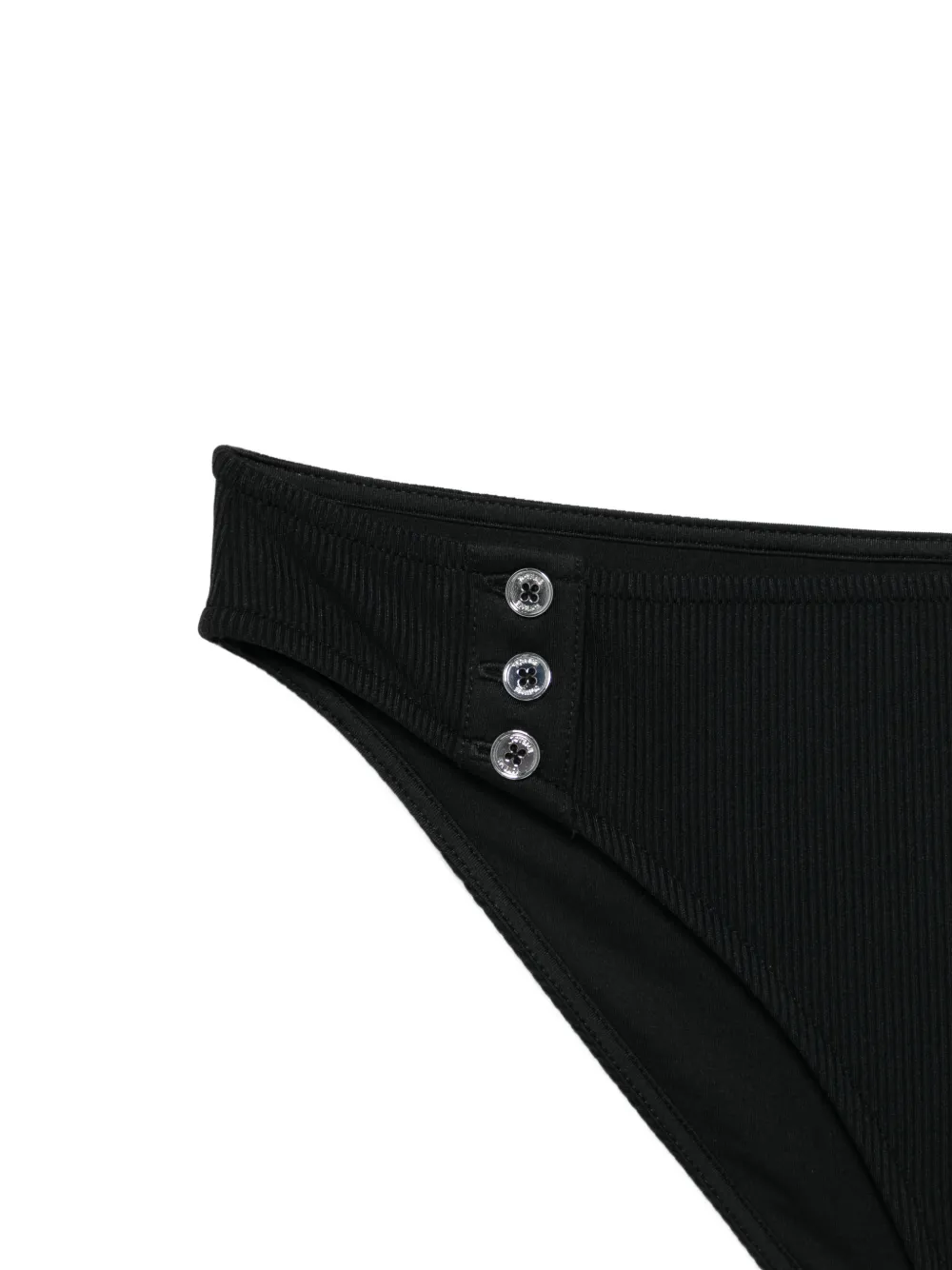 Toteme Ribbed Button Bikini Bottom - Black 