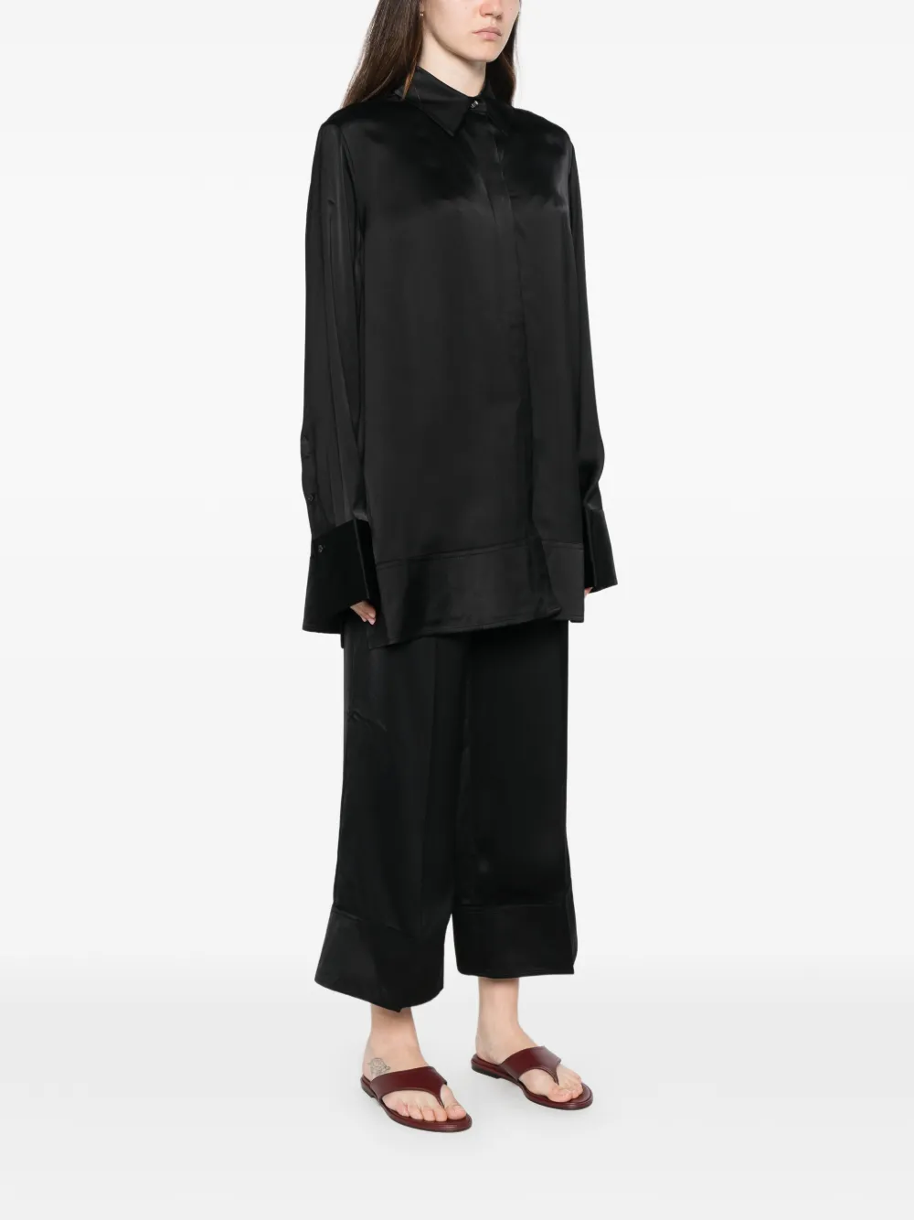  Toteme Soft Tuxedo Shirt - Black 