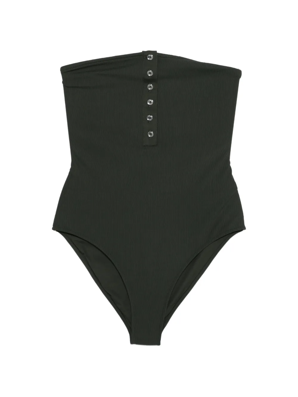 TOTEME ribbed strapless swimsuit - Grün