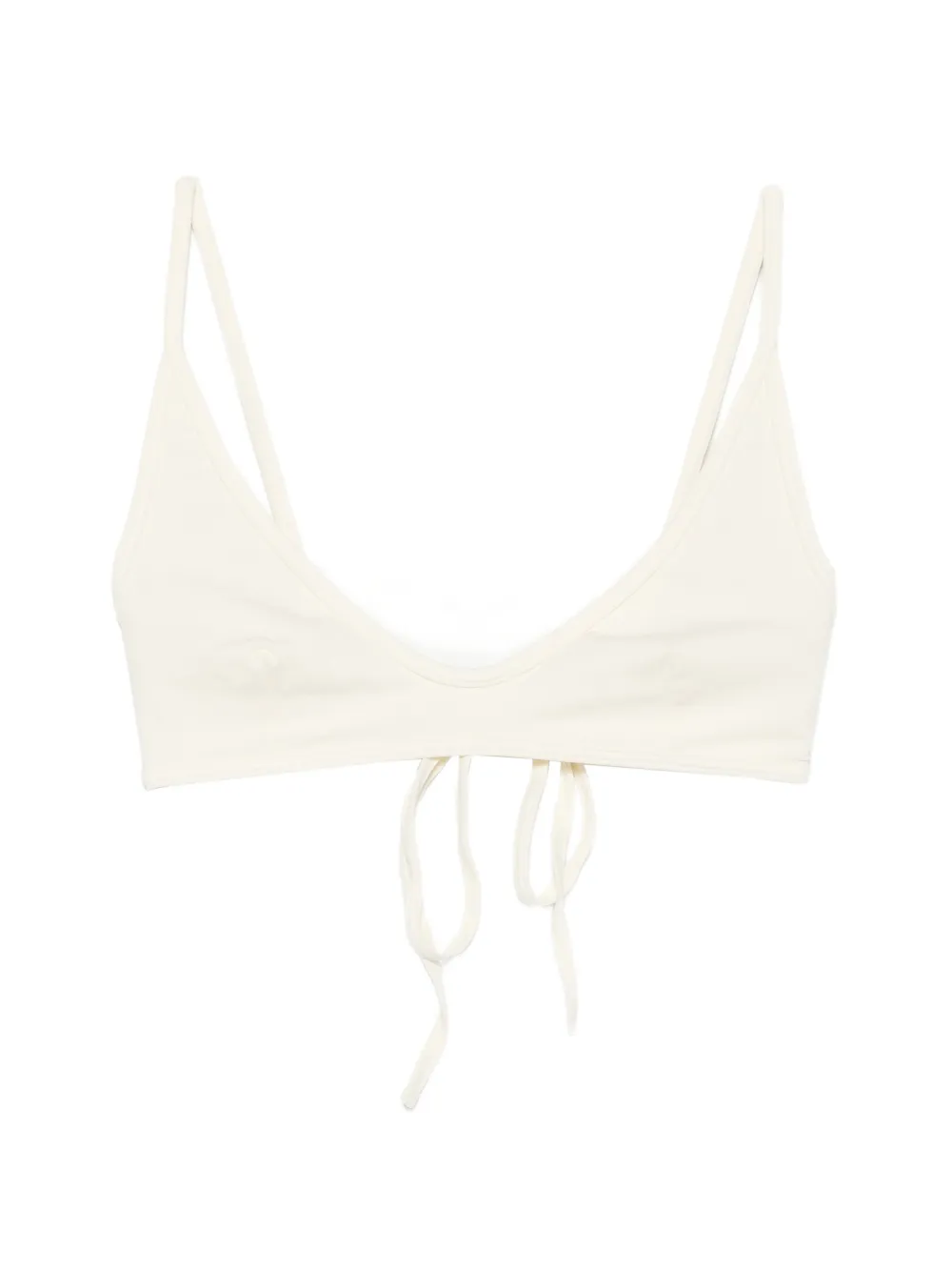 TOTEME Scoop-neck tie-fastening bikini top - Nude