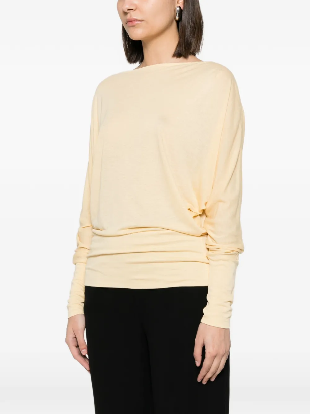 TOTEME Jersey trui met boothals Geel