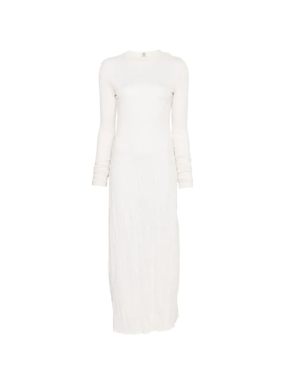 TOTEME crinkled long-sleeves midi dress - Nude