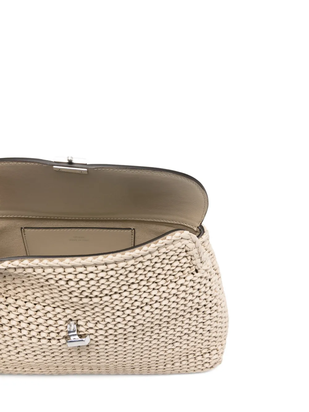 TOTEME Geweven clutch met T-slot Beige