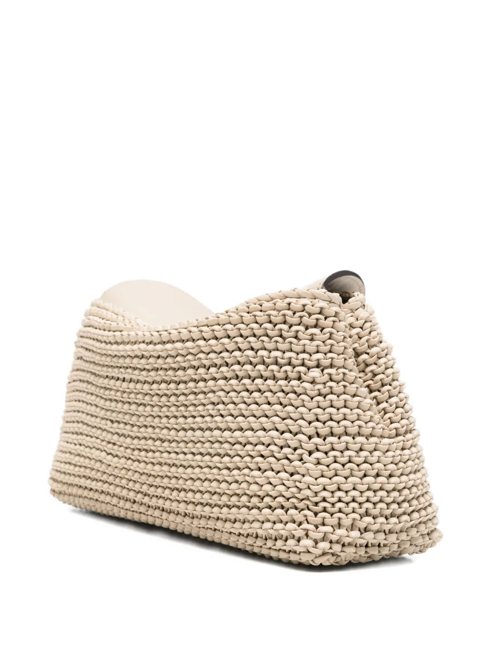  Toteme Twist-lock Fastening Leather Clutch Bag - Neutrals 