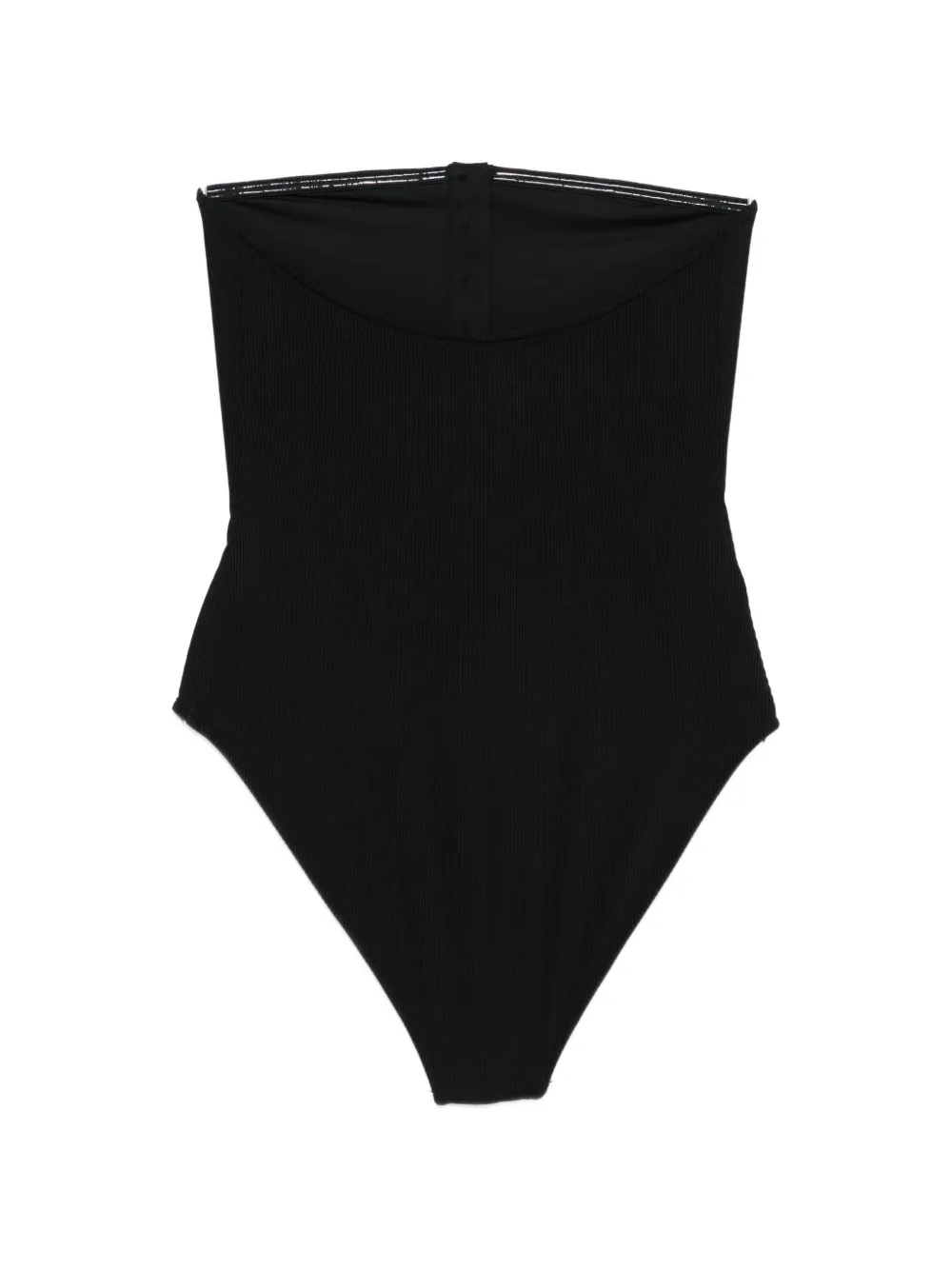 Toteme Ribbed Strapless Swimsuit - Black 