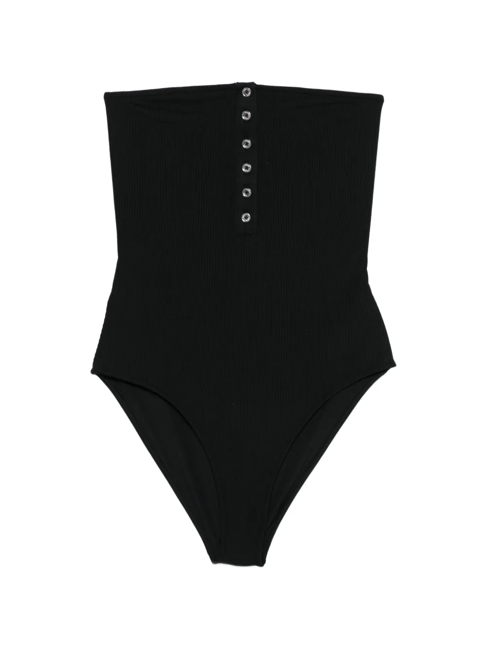 TOTEME ribbed strapless swimsuit - Nero