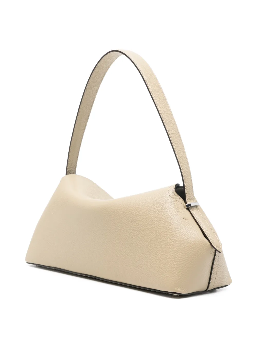 TOTEME Medium schoudertas van bewerkt leer met T-sluiting Beige