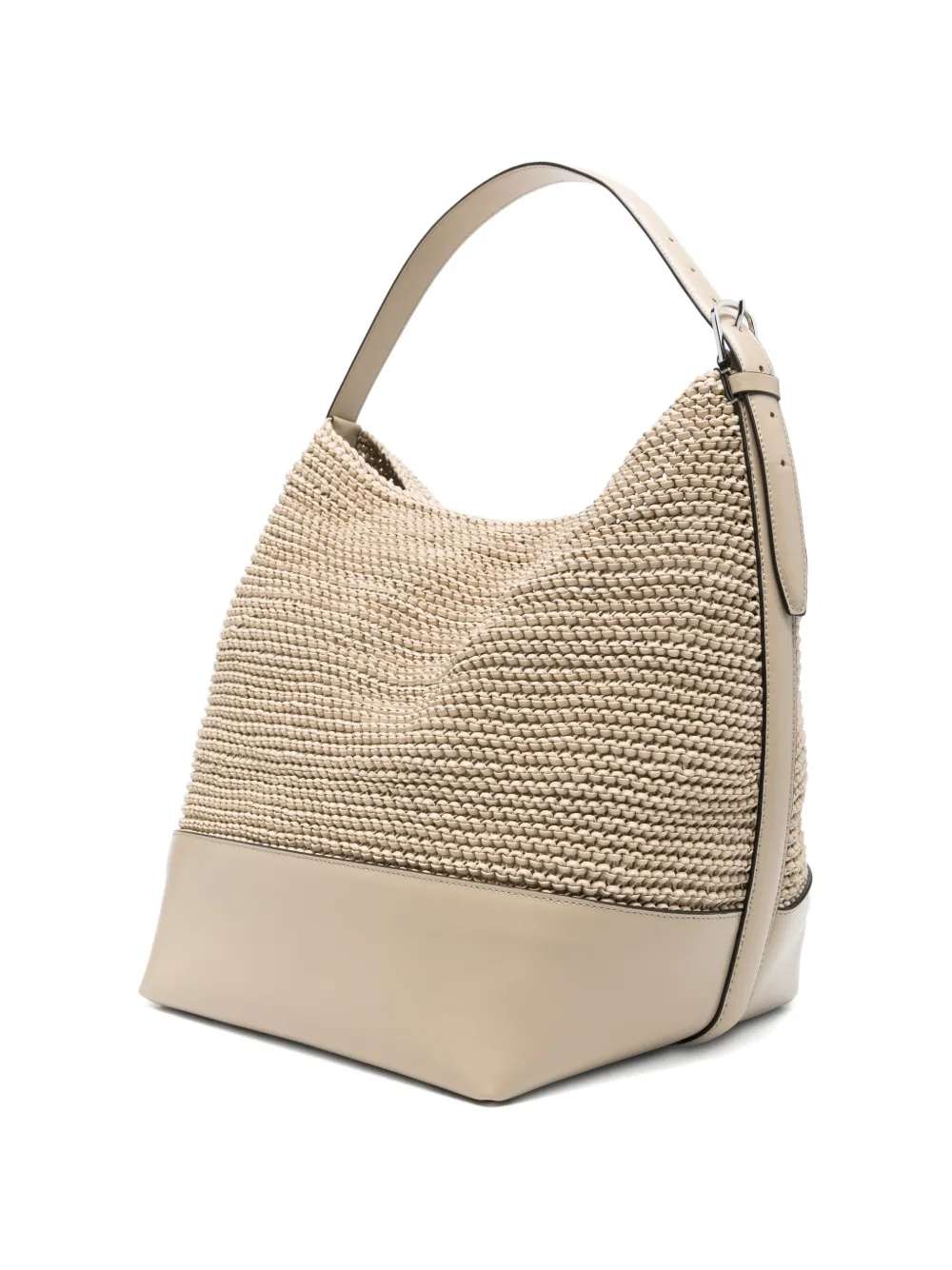 TOTEME Geweven leren shopper met ceintuur Beige