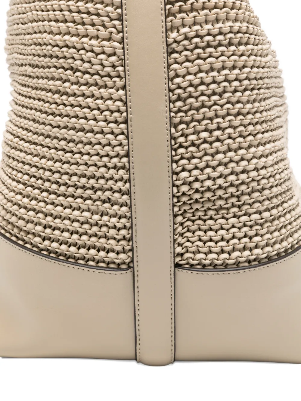 TOTEME Geweven leren shopper met ceintuur Beige