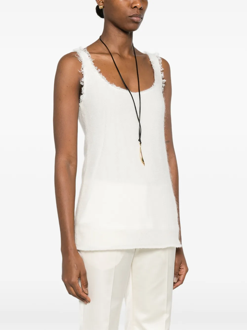 TOTEME Mohair gebreide tanktop Wit