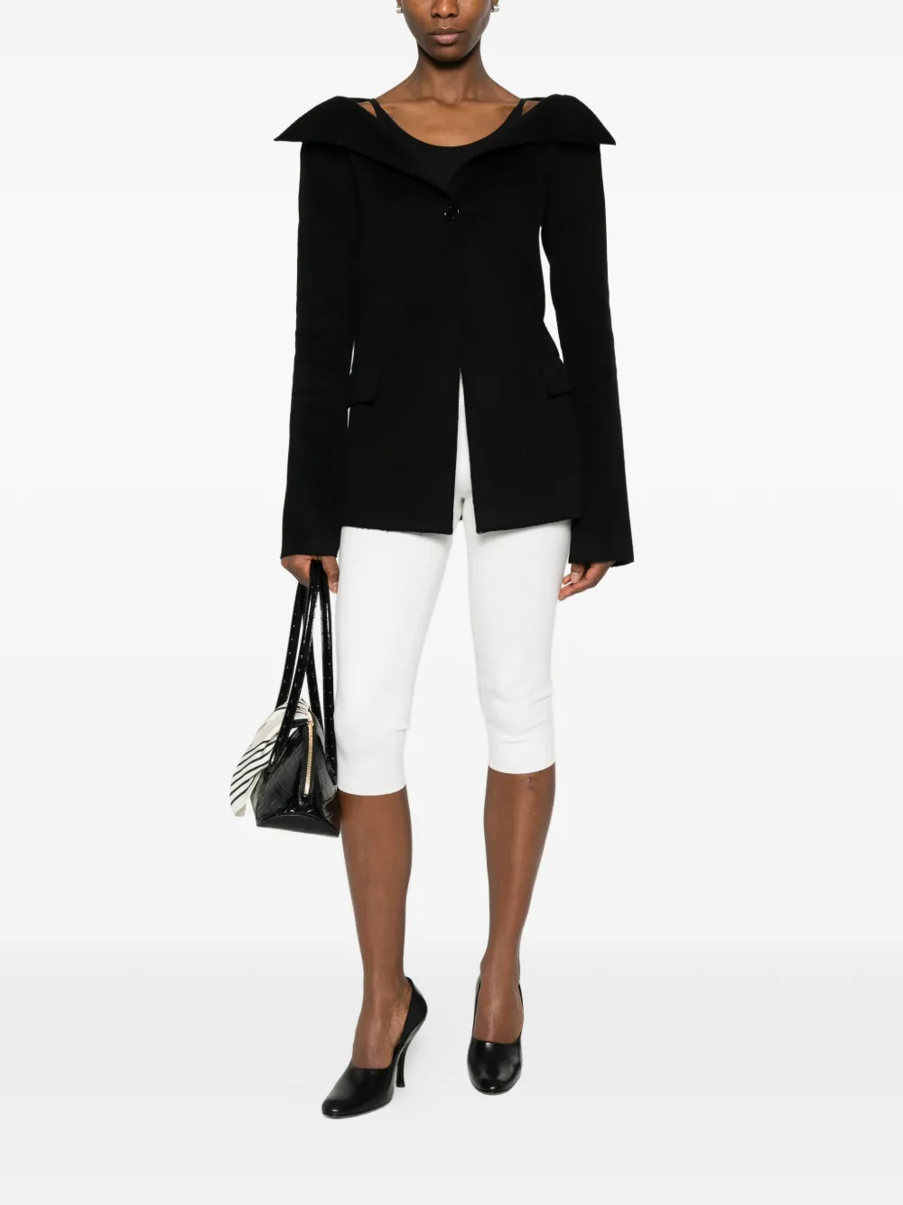  Toteme Open Collar Jacket - Black 