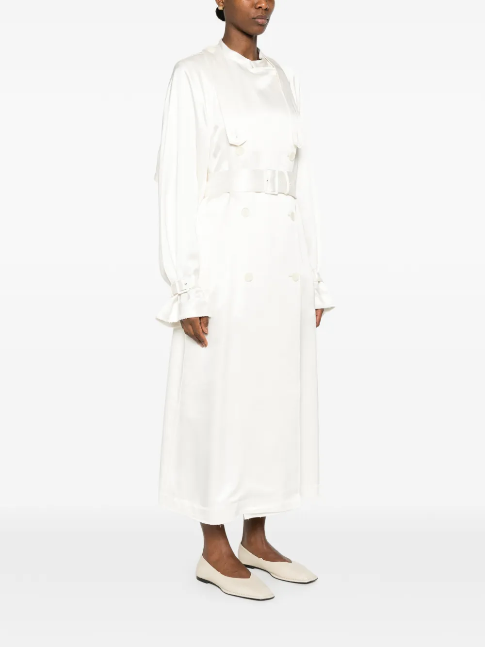  Toteme Belted Trench Coat - White 