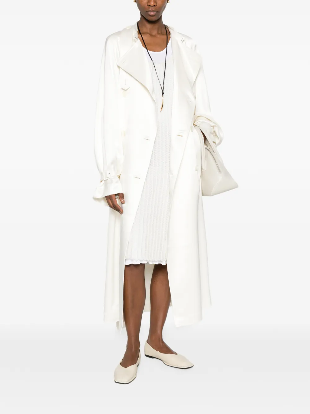  Toteme Belted Trench Coat - White 