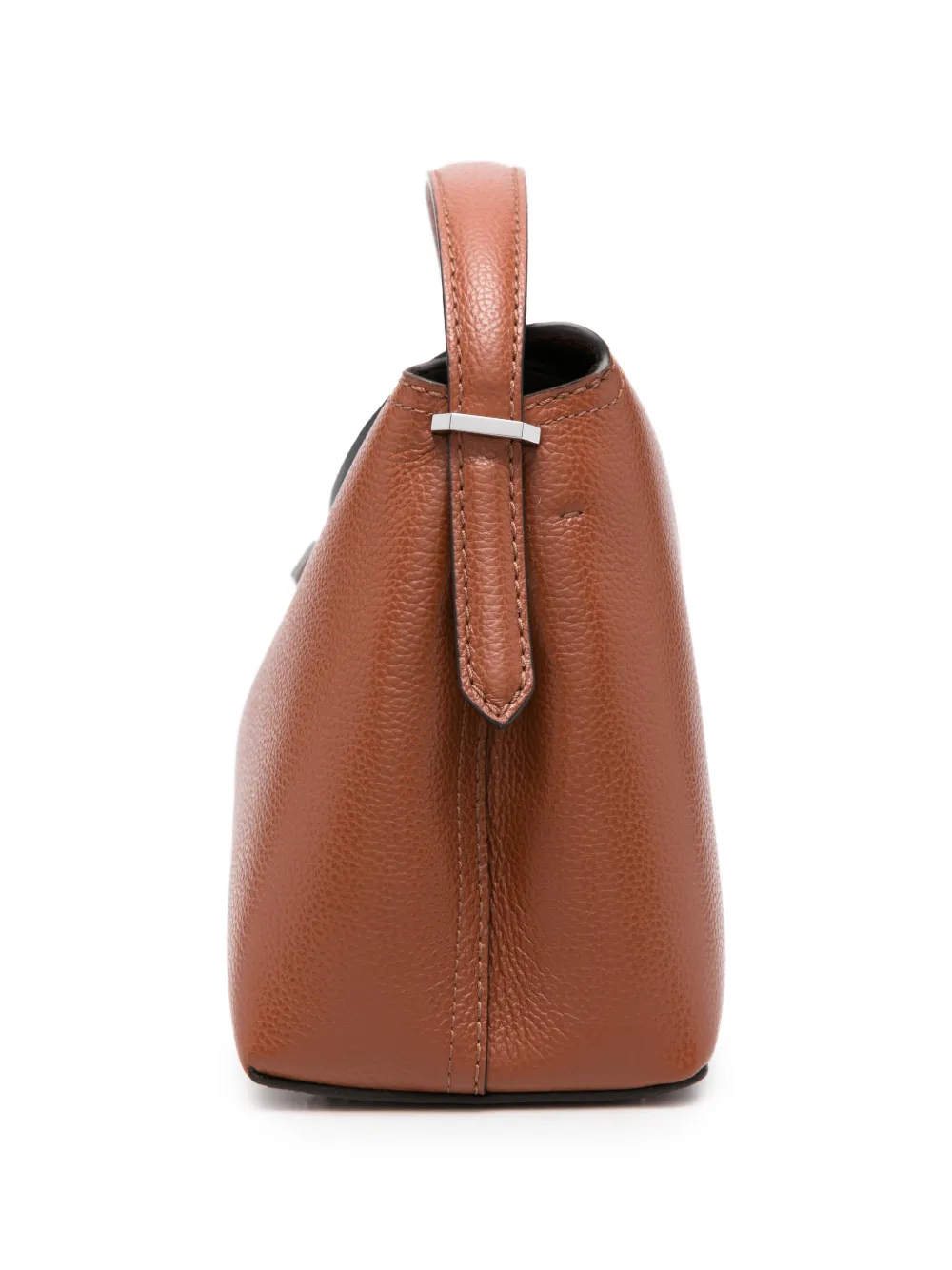 TOTEME T-Lock tas van bewerkt leer met handvat Bruin