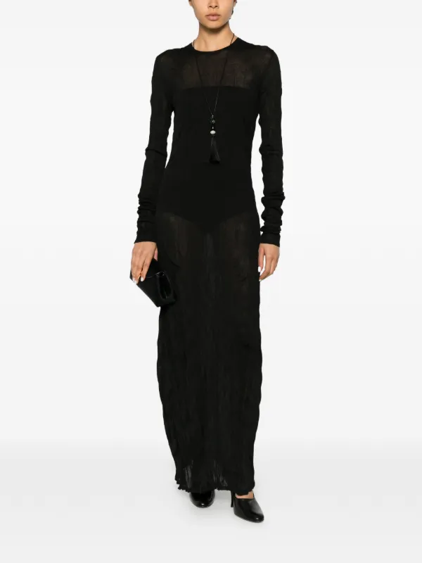 toteme knit maxi dress - Crinkled long-sleeve Black - XL Event outfit