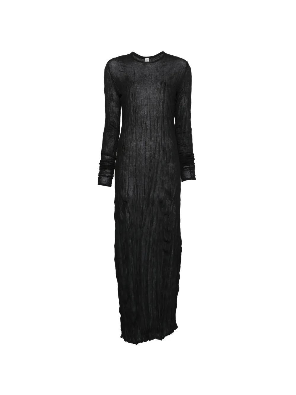 TOTEME crinkled long-sleeves maxi dress - Nero