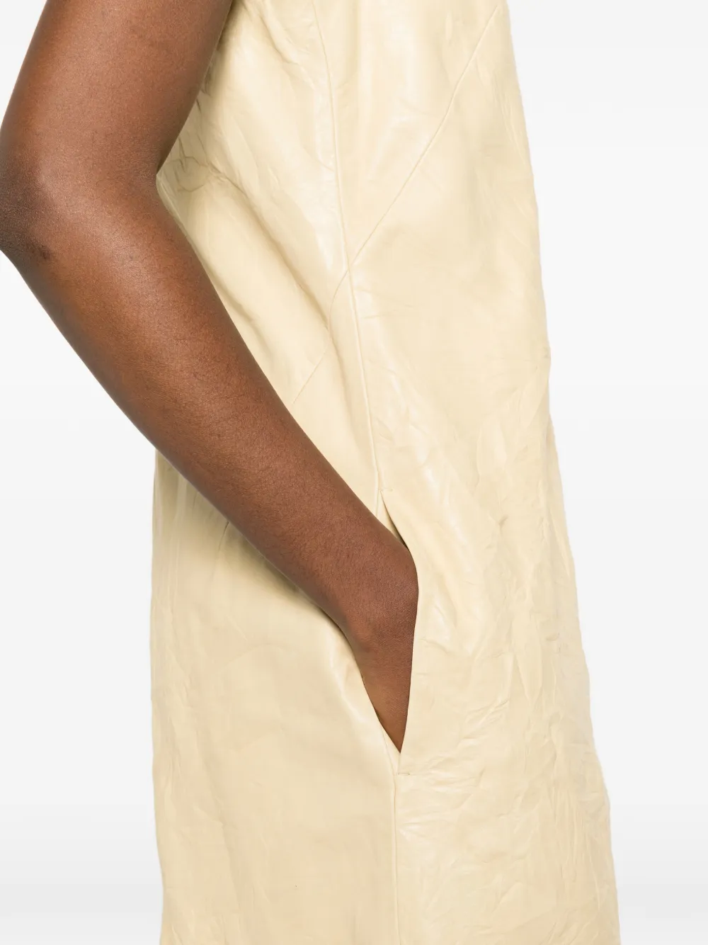 Crinkled V-Neck Dress