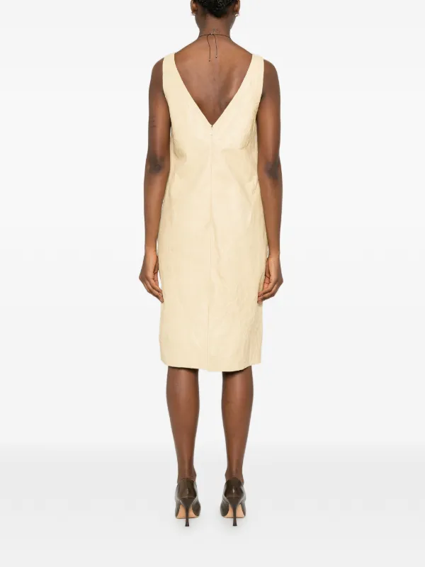 TOTEME - Crinkled leather dress champagne - 38