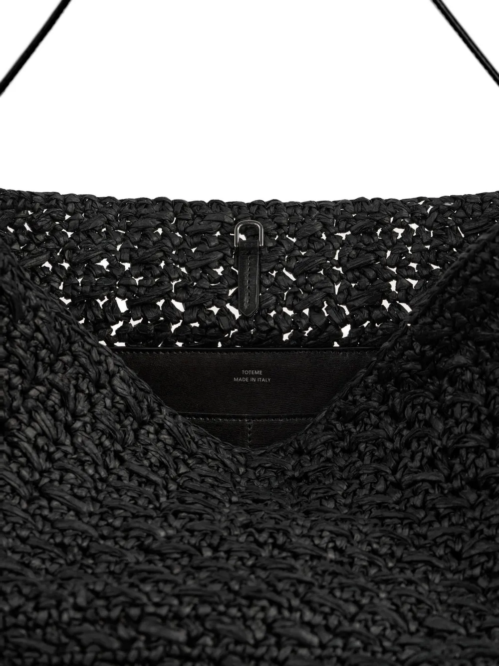 TOTEME Raffia shopper met band Zwart