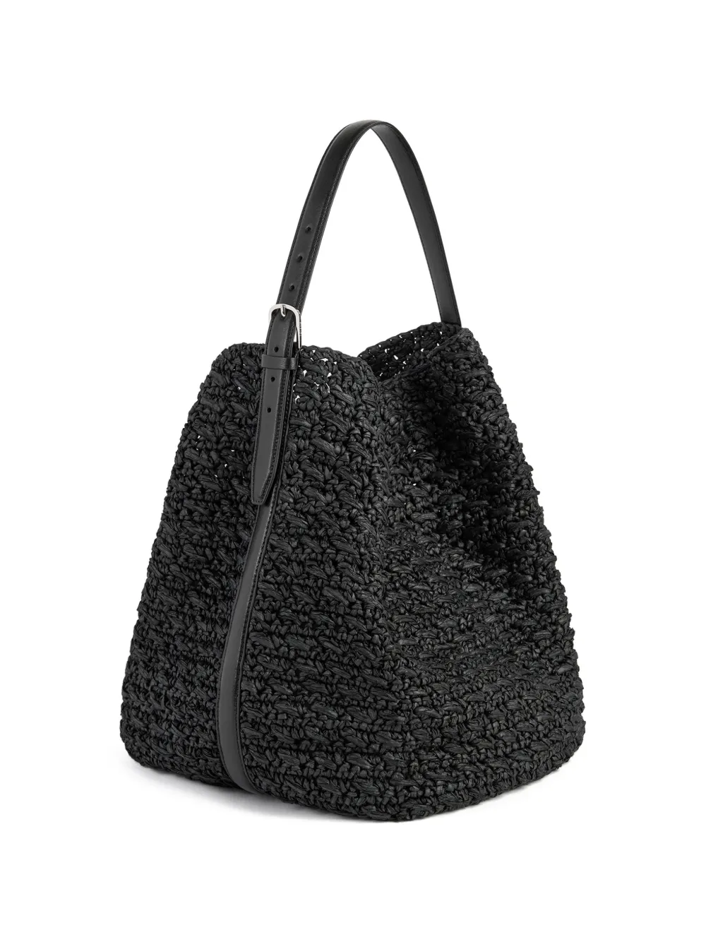 TOTEME Raffia shopper met band Zwart