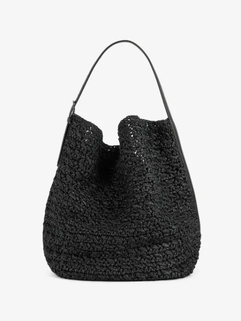 TOTEME belted paper raffia tote bag 