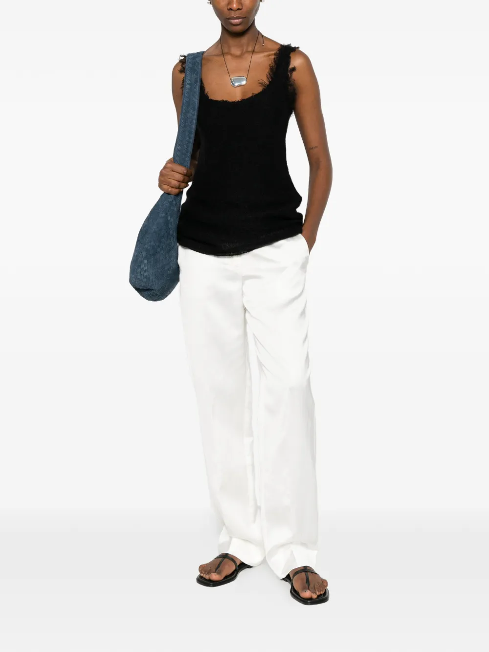 TOTEME Mohair gebreide tanktop Zwart