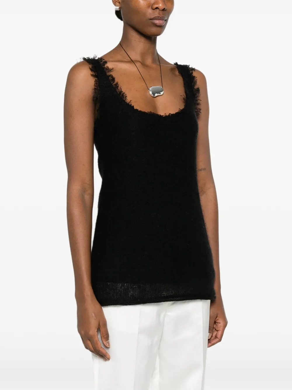 TOTEME Mohair gebreide tanktop Zwart