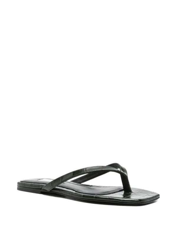 TOTEME croco-embossed Flip Flops | Green | FARFETCH CA