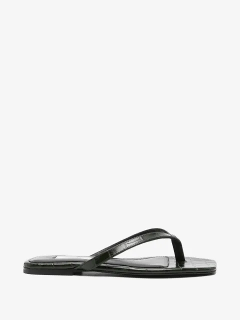 TOTEME croco-embossed flip flops