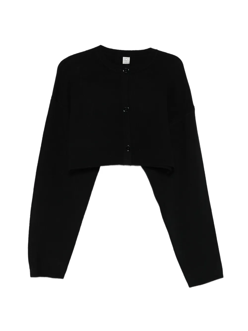 TOTEME cropped oversized cardigan - Schwarz