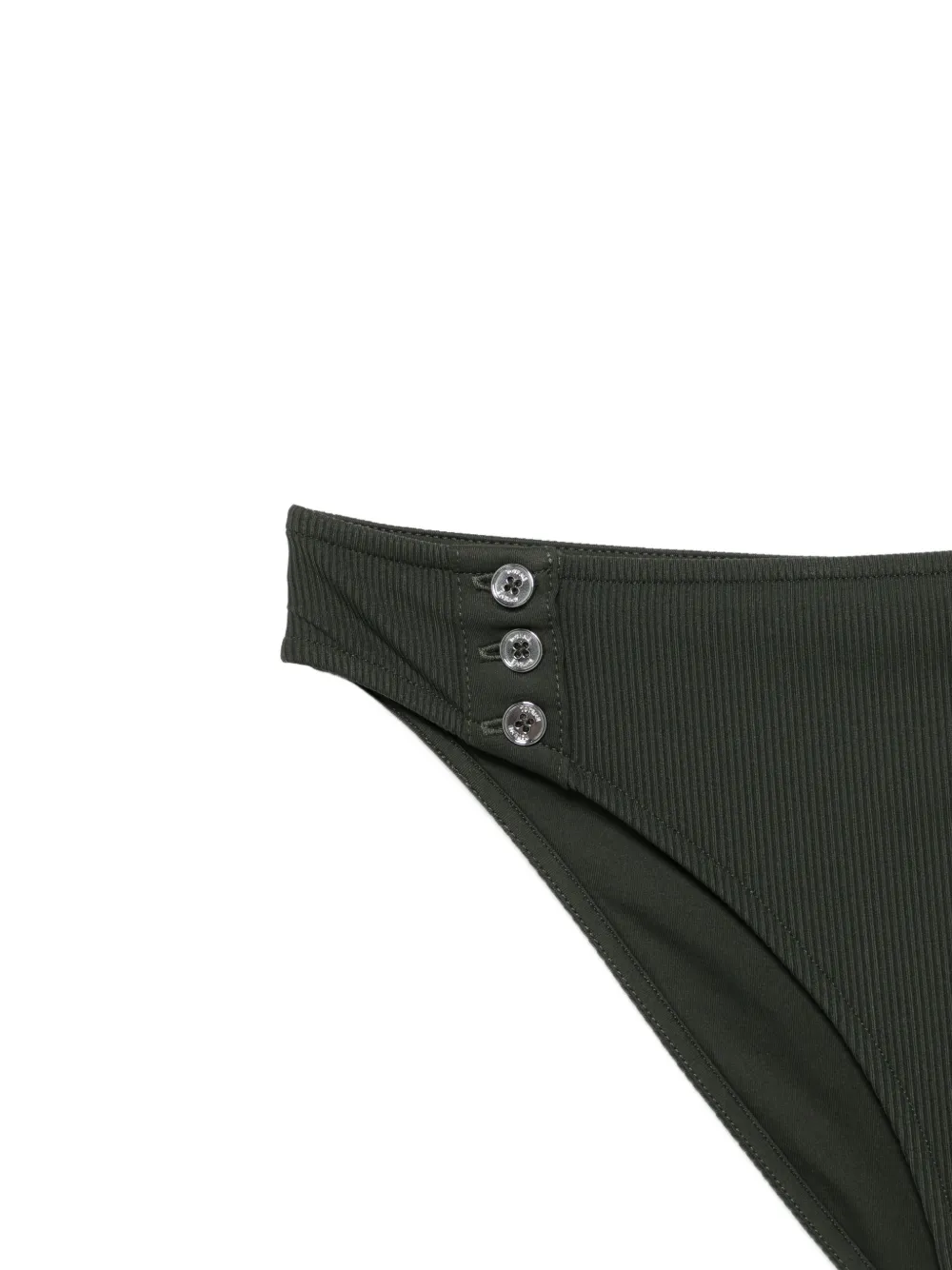  Toteme Ribbed Button Bikini Bottom - Green 