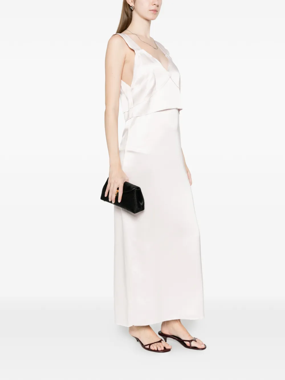 TOTEME Maxi-jurk met V-hals Roze