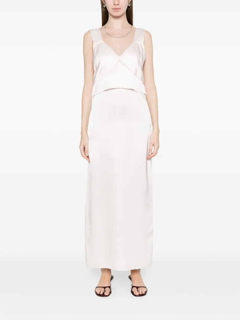 TOTEME Maxi-jurk met V-hals Roze
