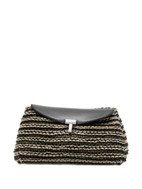 TOTEME woven-leather t-lock clutch