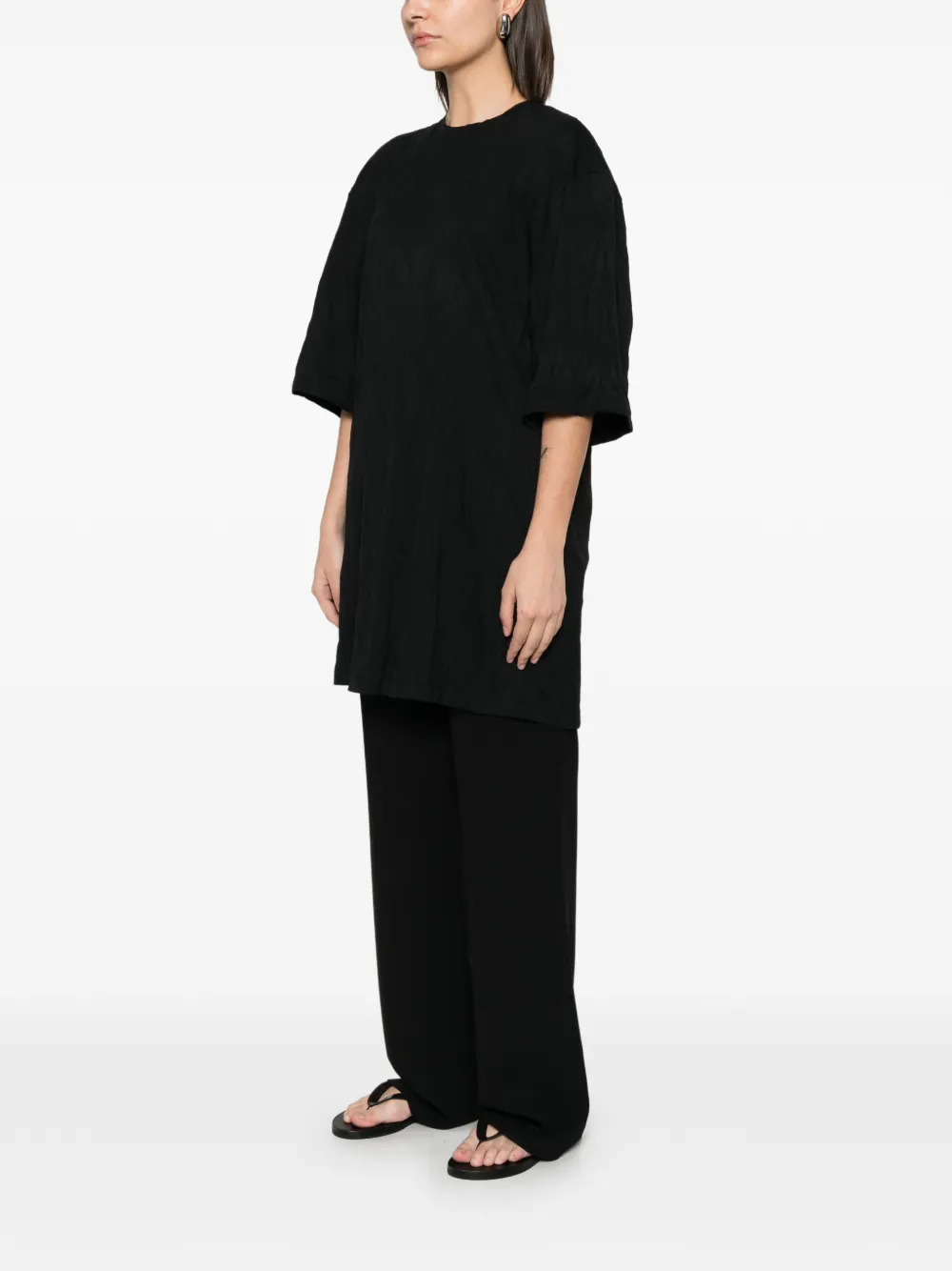 TOTEME T-shirtjurk met gekreukt effect Zwart