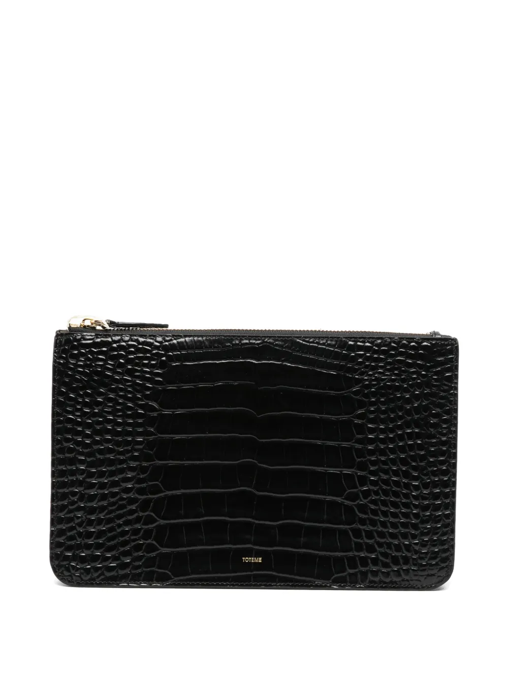 TOTEME Clutch effetto coccodrillo con catena - Nero
