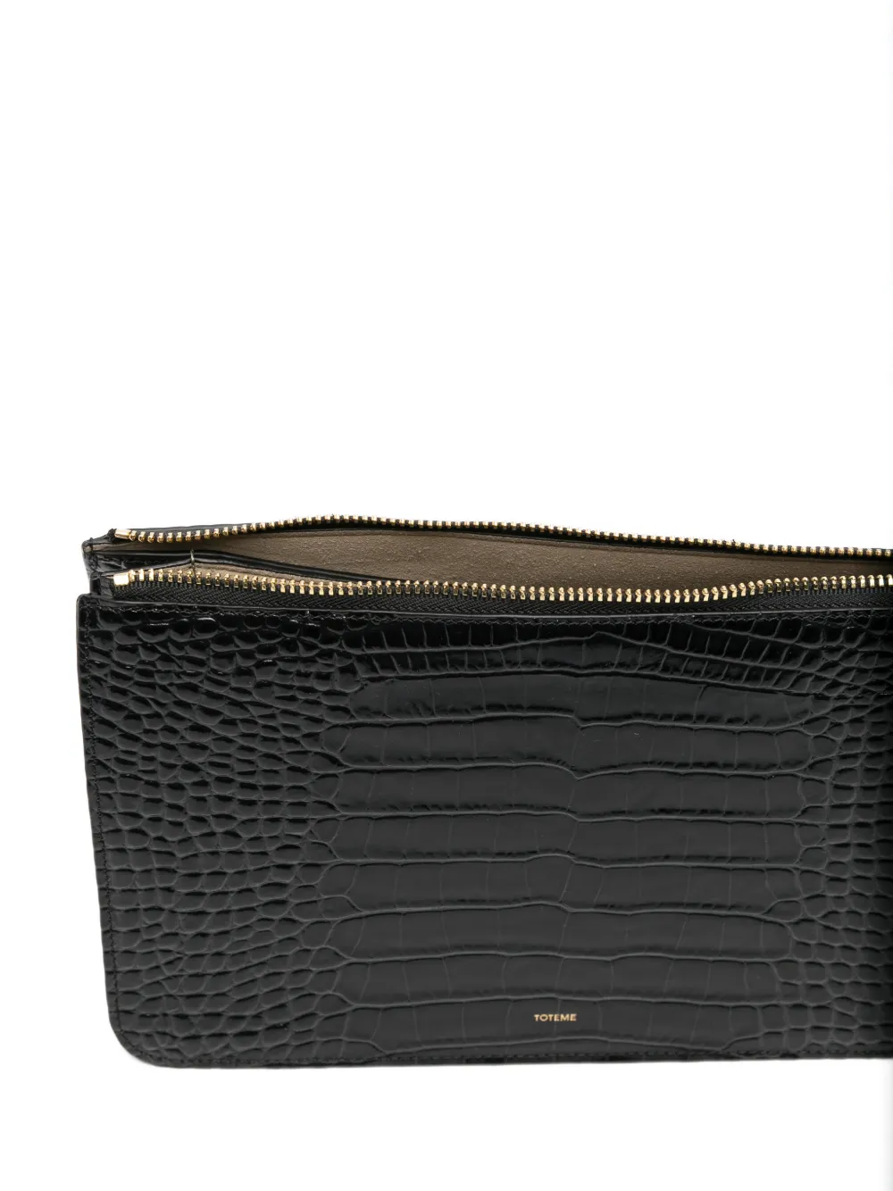 TOTEME Clutch met krokodillen-reliëf Zwart