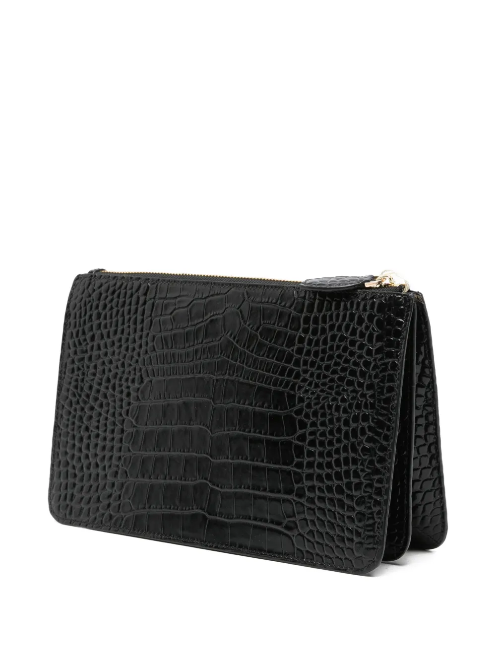  Toteme Crocodile-embossed Threefold Clutch Bag - Black 