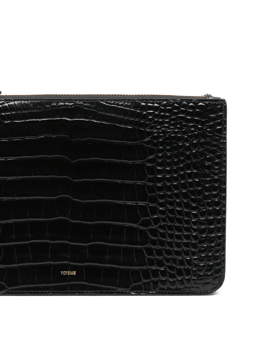  Toteme Crocodile-embossed Threefold Clutch Bag - Black 