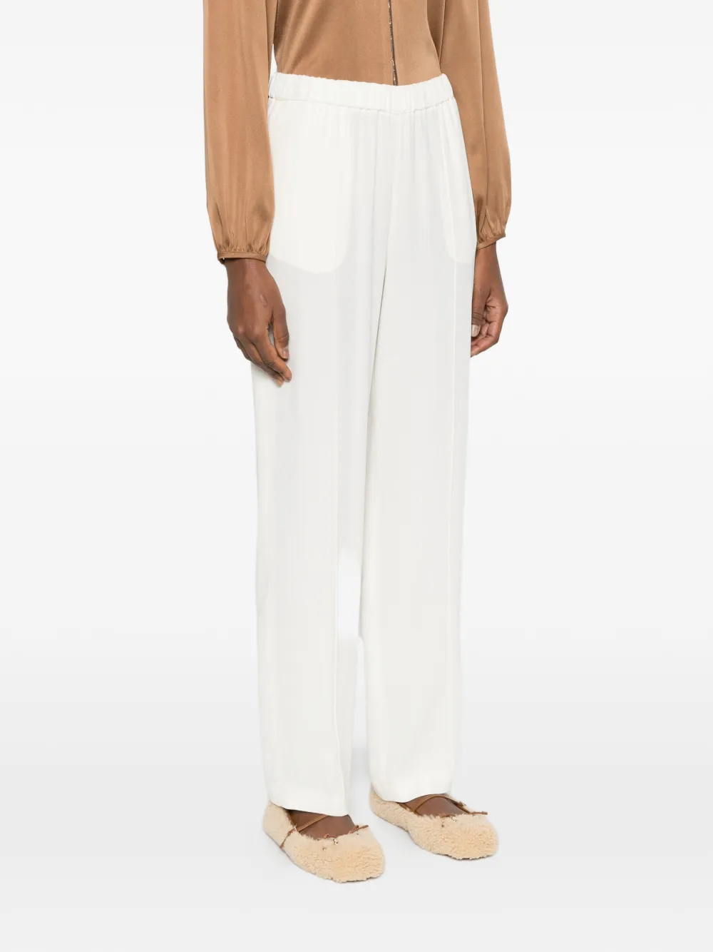 Fabiana Filippi Broek met elastische tailleband Beige