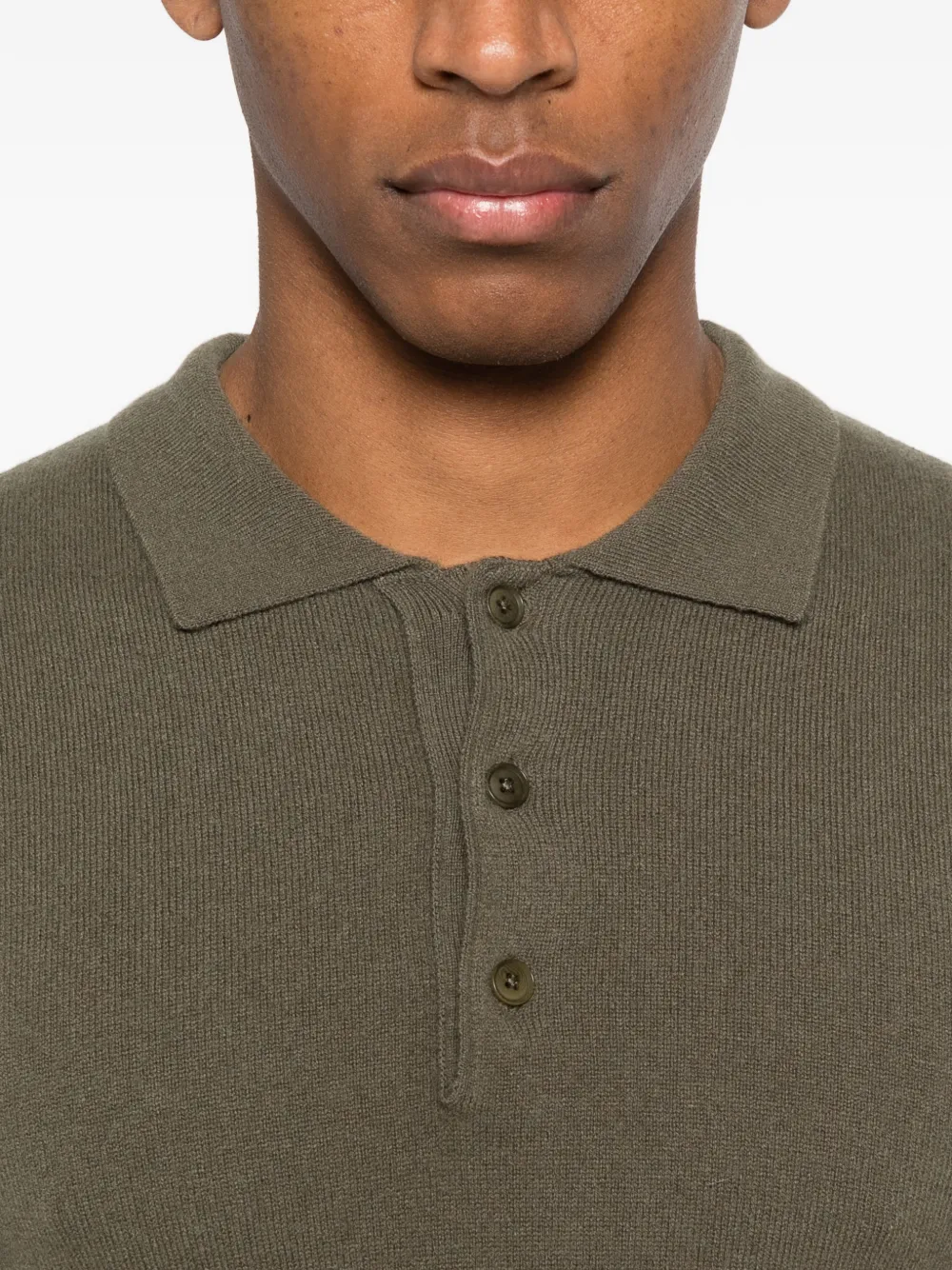 extreme cashmere Poloshirt met Salamander kraag Groen