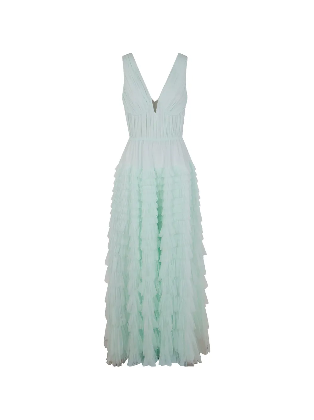 TWINSET ruffled tulle maxi dress - Verde
