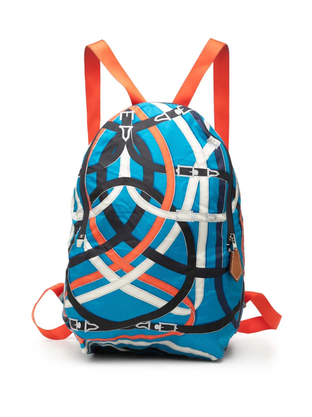 Hermès Pre-Owned 2017 Silk and Barenia Cavalcadour Airsilk backpack - Arancione