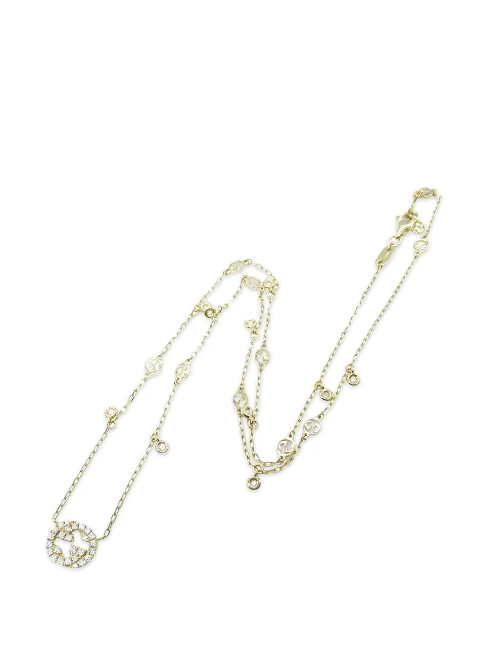 Gucci Pre-Owned 2010s Interlocking GG diamond necklace - Oro