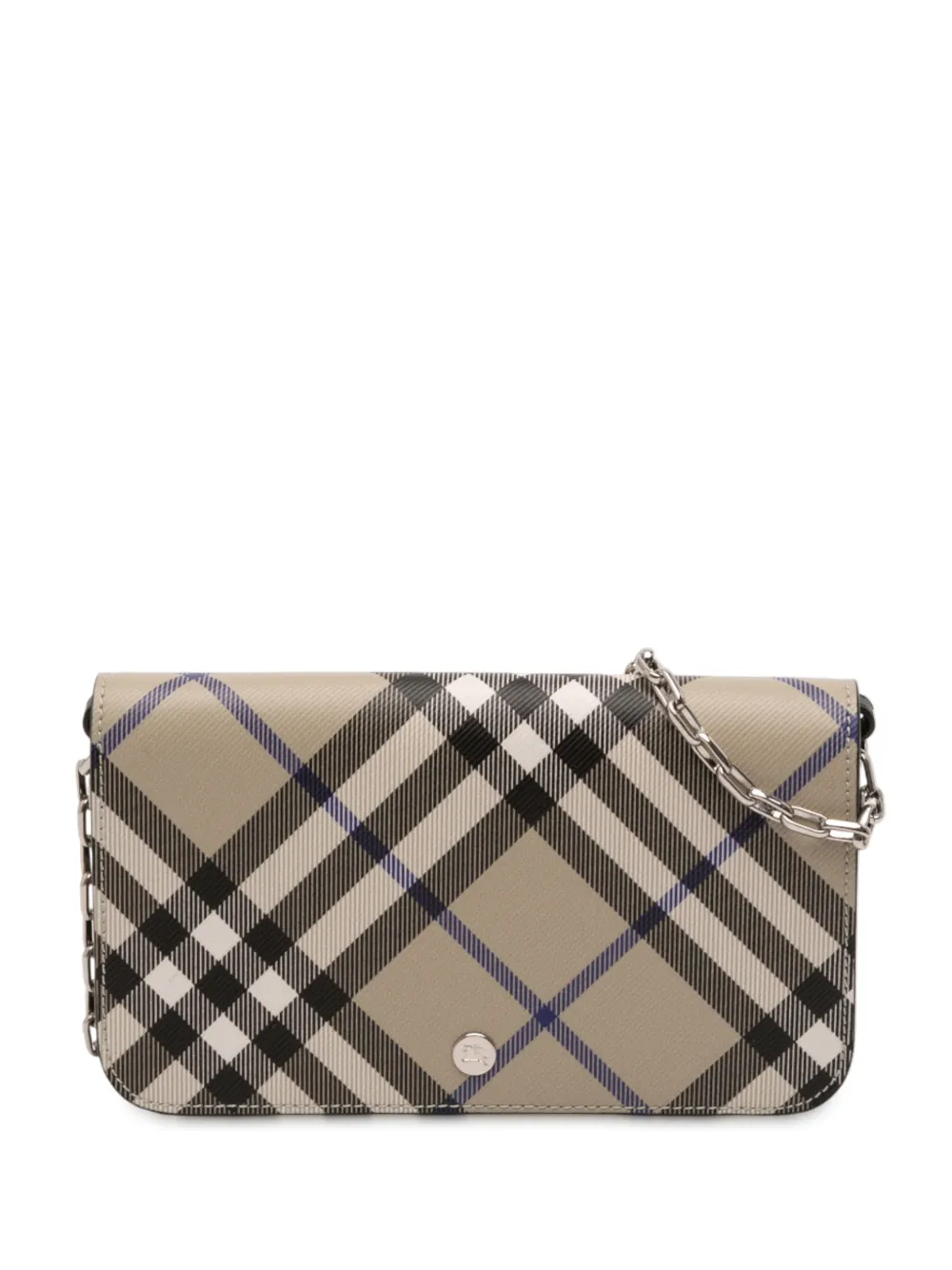 Burberry Pre-Owned 2023-2025 Nova Check Coated Canvas Wallet on Chain crossbody bag - Marrone