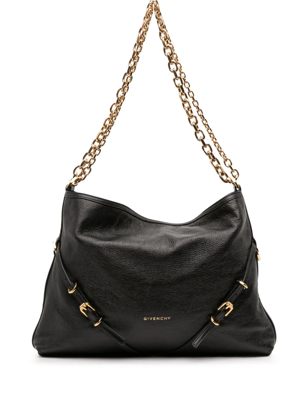 Givenchy Pre-Owned 2023 Medium Leather Voyou Chain Crossbody shoulder bag - Nero