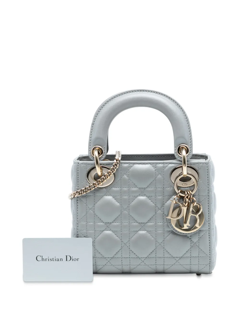 Dior グレー ハンドバッグ ミニ 　ラムスキン Christian Dior Pre-Owned 2020 ミニ ラムスキン カナージュ レディ