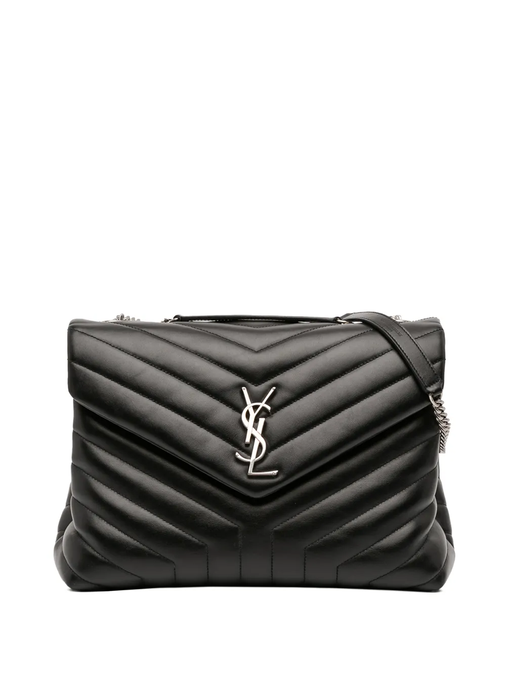 Saint Laurent Pre-Owned 2017 Medium Matelasse Leather LouLou shoulder bag - Nero