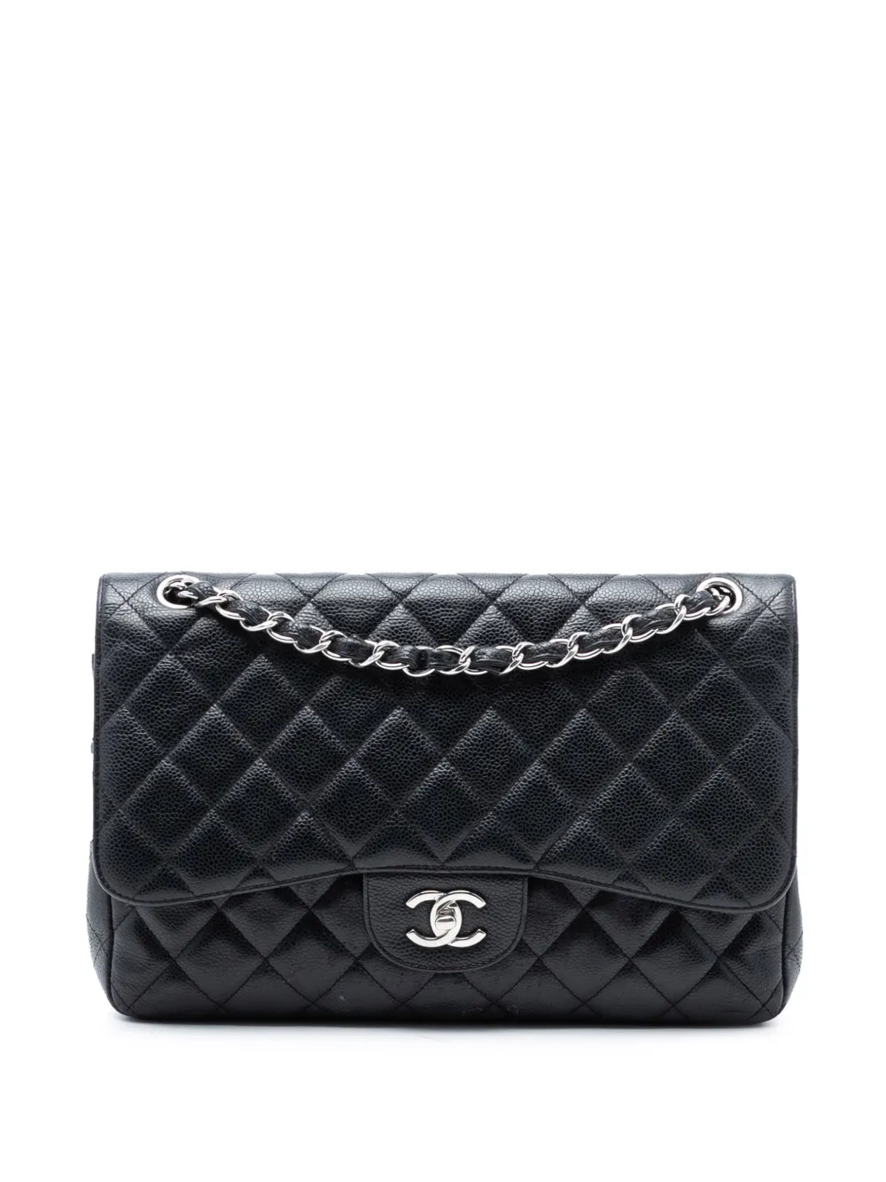 CHANEL Pre-Owned 2010-2011 Jumbo Classic Caviar Double Flap shoulder bag - Nero