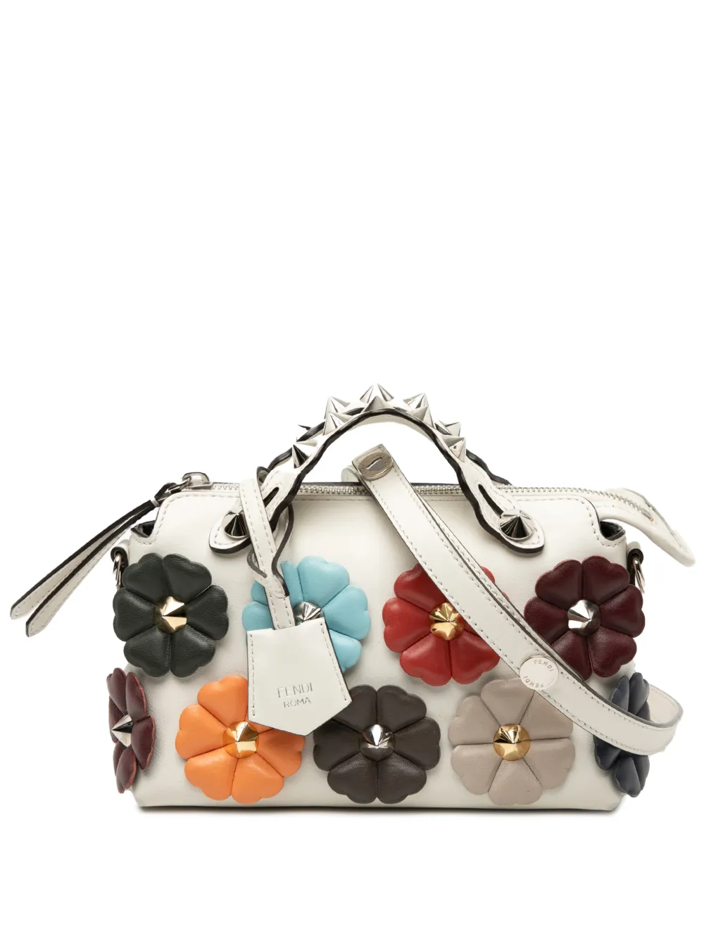 Fendi Pre-Owned 2010-2026 Mini Leather By The Way Flowerland satchel - Bianco